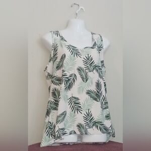 Tropical Leaf Print Tank Top